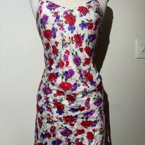 Floral Print Dress with Red and Purple Flowers